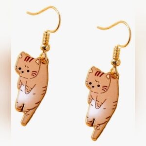 NEW Orange Tabby Kitty Dangle Earrings Women/Girls Cat Lovers Gift